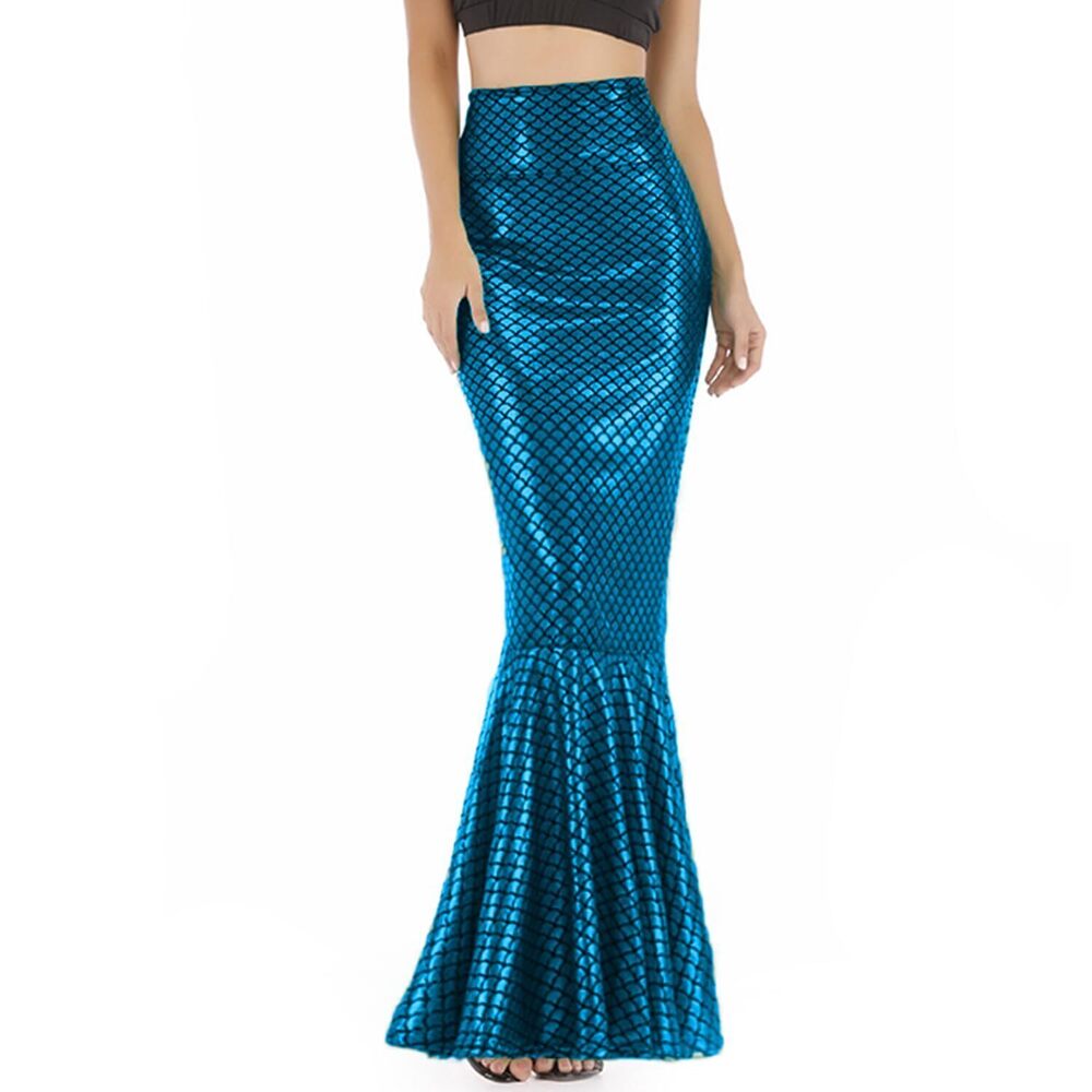 1075 Mermaid Tail Adult Halloween Fish Costume High Waist Metallic Latex